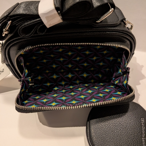 CXL by Christian Lacroix Eve Pebble Camera Bag with Mini Zip Crossbody Black NWT - Picture 5 of 11